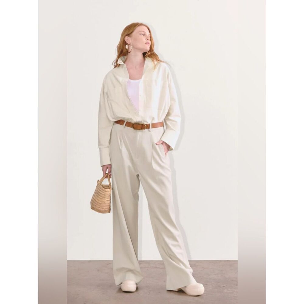 New Everlane THE DRAPER PLEATED PANT IN BUTTERSMOOTH Sandstone
